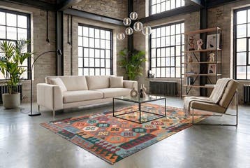 Kleurrijke kilim - ongebruikt - Vloerkleed - 290 cm - 190 cm, Huis en Inrichting, Nieuw