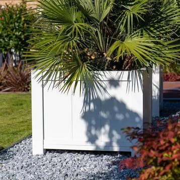 Aluminium plantenbak York 80x80x80cm - Met bodem, Vierkant, Nieuw, Metaal, 60 tot 100 cm