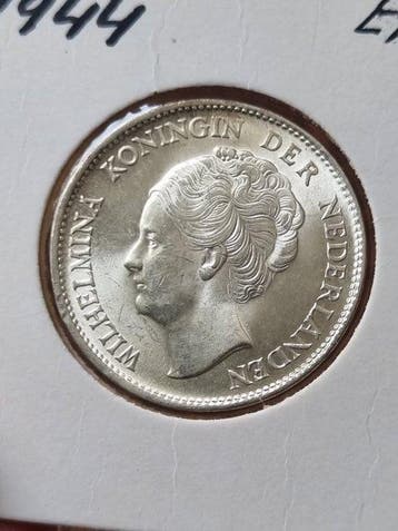 Nederland. Wilhelmina. 1 Gulden 1944 b doorloper