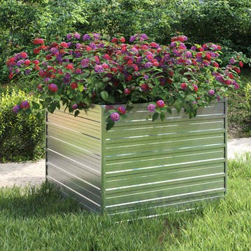 vidaXL Plantenbak verhoogd 100x100x77 cm gegalvaniseerd, Verzenden, Nieuw