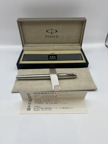 Parker - Parker Sonnet Chiseled Tartan Sterling Silver 18K, Nieuw