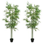 vidaXL Kunstmatige Bamboe Boom 2 pcs Groen 60 x 18 x 190 cm, Verzenden