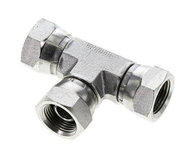 T-koppeling G3/8 Binnendraad Staal hydrauliek 400bar, Doe-het-zelf en Bouw, Verzenden, Nieuw