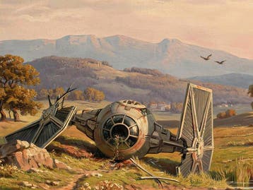 Kleury.art - [XL Canvas] The Downed TIE at the Monastery”, Nieuw in verpakking