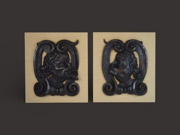 Sculpture, 2 Renaissance wooden reliefs, late 16th century -