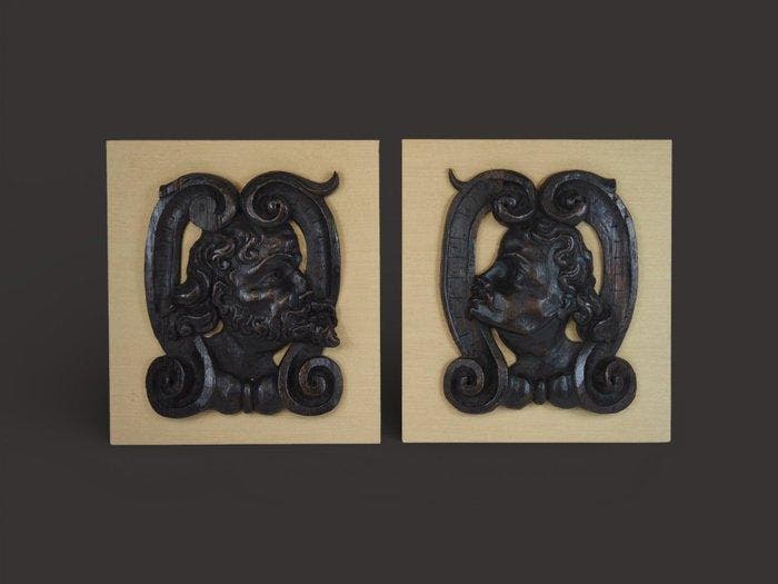 Sculpture, 2 Renaissance wooden reliefs, late 16th century -, Antiquités & Art, Antiquités | Autres Antiquités