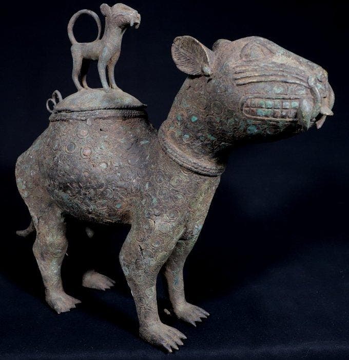 Figuur - Indrukwekkende Luipaard Fon - 50 cm - Benin, Antiek en Kunst, Kunst | Niet-Westerse kunst