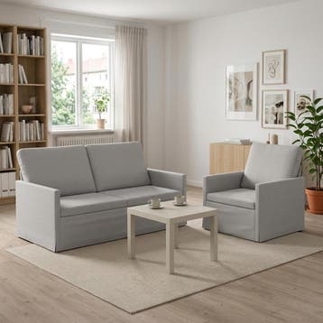 vidaXL bank / zetelstel 2 pcs Wolkgrijs Stof, Verzenden