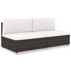 vidaXL Tweezitsbank sectioneel poly rattan bruin, Verzenden
