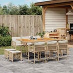 vidaXL 11-delige Tuinset met kussens poly rattan beige, Verzenden, Nieuw, Tuinset