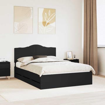 vidaXL Bedframe met lade met opslag Zwart 140 x 190 cm, Verzenden, Nieuw