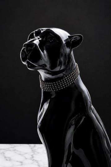 sculptuur, XXL Exclusieve Zwarte Panter – Hoogglans Luxury