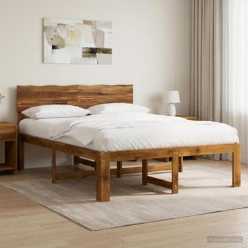vidaXL Tweepersoonsbed met hoofdbord ROSTOCK Naturel 137 x, Verzenden