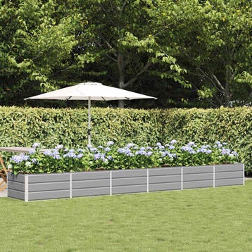 vidaXL Plantenbak Lichtgrijs 480 x 80 x 45 cm Staal, Tuin en Terras, Verzenden, Nieuw