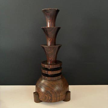 Kaarsenhouder (2) - Hout - Amsterdamse School
