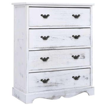 vidaXL Ladekast 60x30x75 cm hout wit, Huis en Inrichting, Kasten | Dressoirs, Verzenden, Nieuw