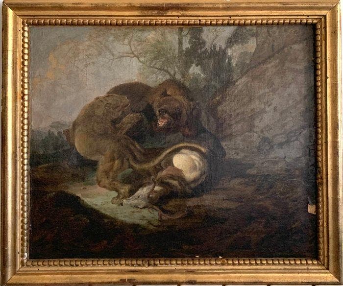 Carl Borromäus Andreas Ruthar (1630-1703) - Un ours et une, Antiek en Kunst, Kunst | Schilderijen | Klassiek