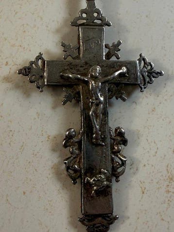 Kruis - Zilver - 1750-1800 - Antiek reliekhouderkruis, Antiek en Kunst