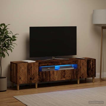 vidaXL LED tv-meubel DELFT 153 x 35 x 43 cm Oud hout Bewerkt, Verzenden