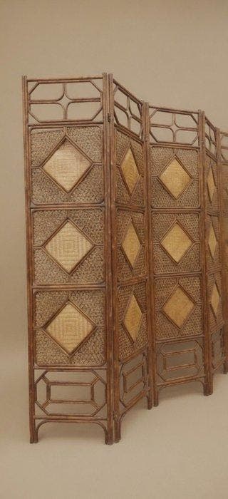 Écran/séparation de pièce - Paravent pliant en bambou et, Antiek en Kunst, Curiosa en Brocante
