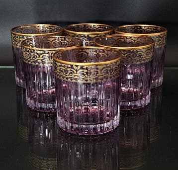 Artemisia - Drinkset (6) - Kristal, gouden zecchino - Whisky