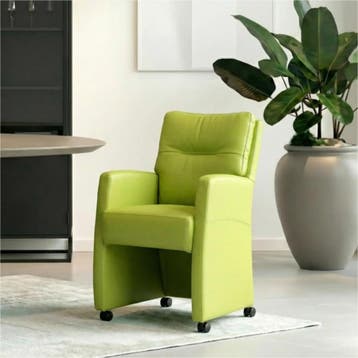 Set van 8 Leren eetkamerstoelen Sharp - Toledo Lime, Ophalen of Verzenden, Nieuw, Leer