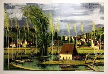 Bernard Buffet (1928-1999) - Au Bord de la Rivière, Antiek en Kunst