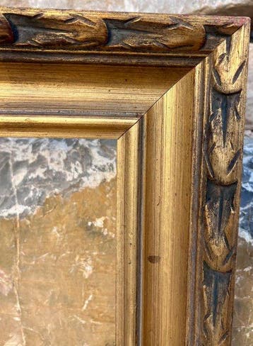 Lijst - Walnoot - Grote Spaanse vergulde houten, Antiek en Kunst