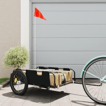 vidaXL Fietstrailer oxford stof en ijzer zwart, Verzenden, Nieuw