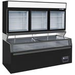 WANDVRIESKAST ZWART 3 GLASDEUREN MET VRIESKIST, Elektronische apparatuur, Koelkasten en IJskasten, Verzenden, Nieuw