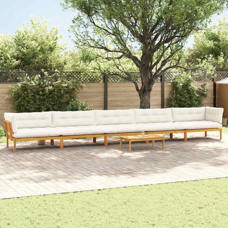 vidaXL 6 Stuk Tuinpallet Sofa Eenheden Massief Acacia Hout, Tuin en Terras, Tuinsets en Loungesets, Nieuw, Verzenden
