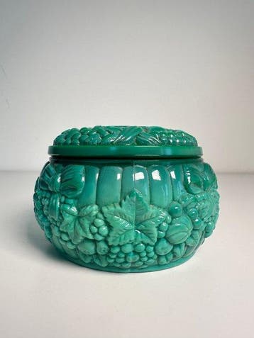Doos - Glas - Tsjechoslowakische malachiet