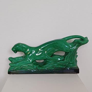 Statue, Art Deco Panter - 46 cm - Céramique