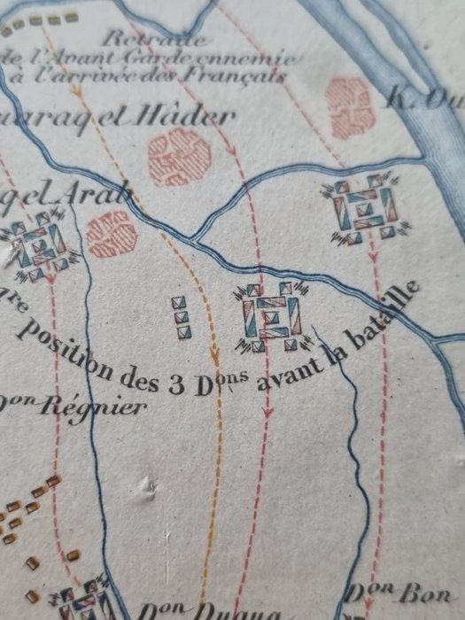 Egypte; Imprimerie impériale - Plan de la Bataille des, Antiek en Kunst, Antiek | Boeken en Manuscripten