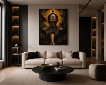 Vale Noctis - Golden Ascension - XXL, Antiek en Kunst, Kunst | Schilderijen | Modern