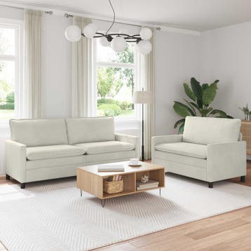 vidaXL bank / zetelstel 2 st Crèmekleurig Fluweel, Verzenden, Nieuw