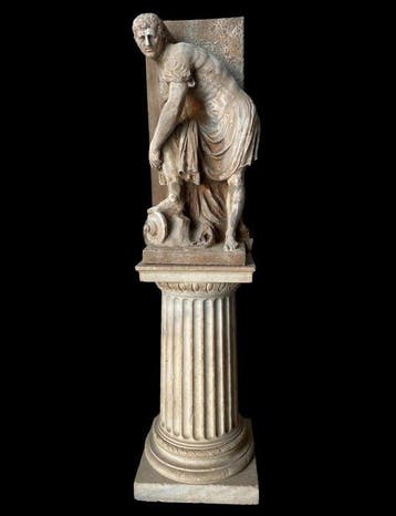 sculptuur, Giulio Cesare 40 cm - 40 cm - Zwarte calciet