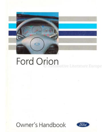 1992 FORD ORION INSTRUCTIEBOEKJE ENGELS
