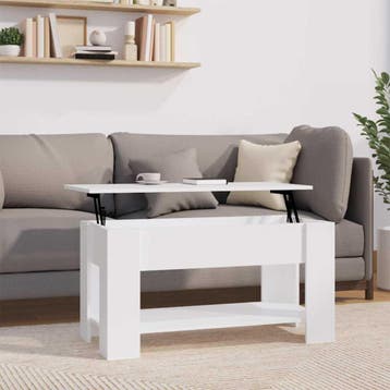 vidaXL Salontafel 101x49x52 cm bewerkt hout wit, Verzenden