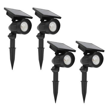 Buitenverlichting zonne-energie Set 4 Stuks LED Solar Tuinsp, Verzenden