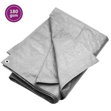 vidaXL Dekzeil 180 g/m² 8x8 m HDPE grijs, Verzenden, Nieuw