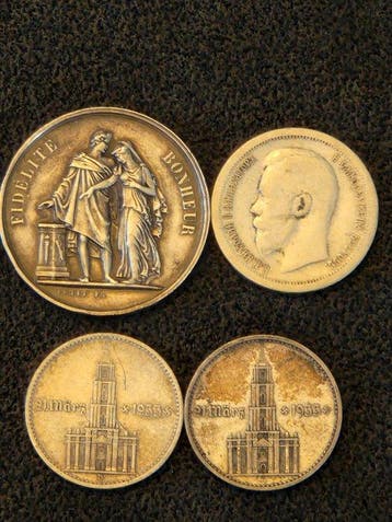 Russisch Rijk/Weimarrepubliek/Franse Republiek. World Silver