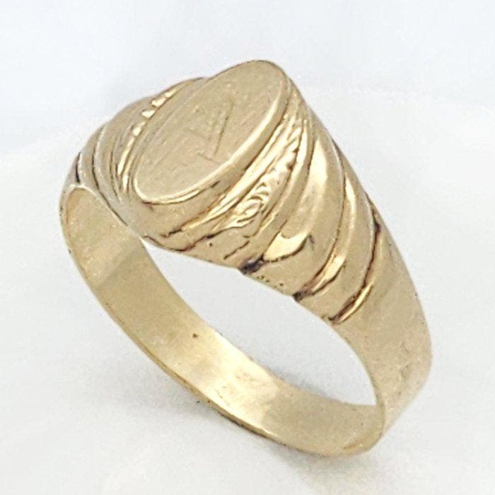 Ring - 18 karaat Geel goud, Handtassen en Accessoires, Ringen