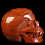 319 g Rode Jaspis Schedel – „Schilderij van de Aarde“ |, Verzamelen, Mineralen en Fossielen