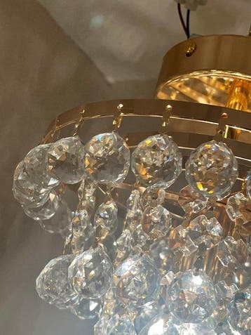 Swarovski - Plafonnier - Cristal, feuille dor