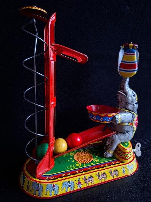 Blömer & Schuler - Circus olifant balspel - Opwindbaar, Antiek en Kunst, Antiek | Speelgoed