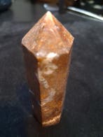 Natural Brown Agate tower - 9.7 cm - brown agate with blue a, Verzenden