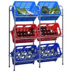 vidaXL Opbergrek voor 6 kratten 96x33x116 cm steel, Verzenden