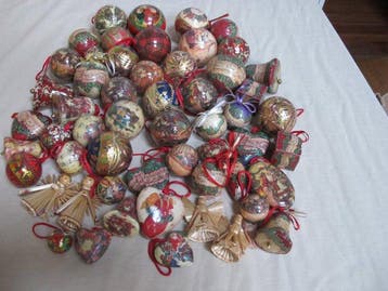 Kerstballen (54) - Vintage papier-maché kerstballen en, Nieuw