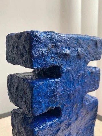 De Handt Studio - sculptuur, Sculpturale vaas kobalt blauw